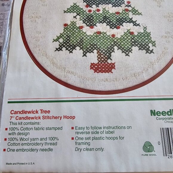 Janlynn Christmas Cross Stitch Musical Bell '91 Wonderart Candlewick Tree 2pk - Picture 6 of 9